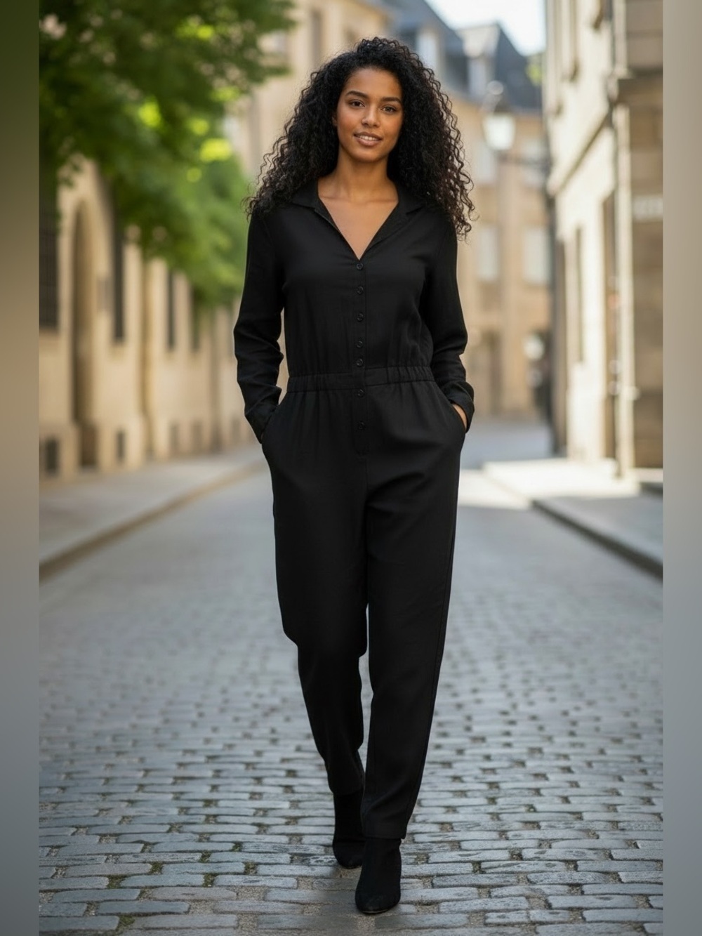 Massimo Dutti Collarless Jumpsuit